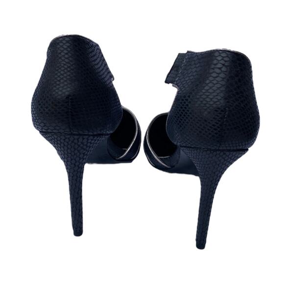 Charles by Charles David Black Snakeskin Pointed Toe D'Orsay Heeled Pumps 7M - Picture 4 of 8